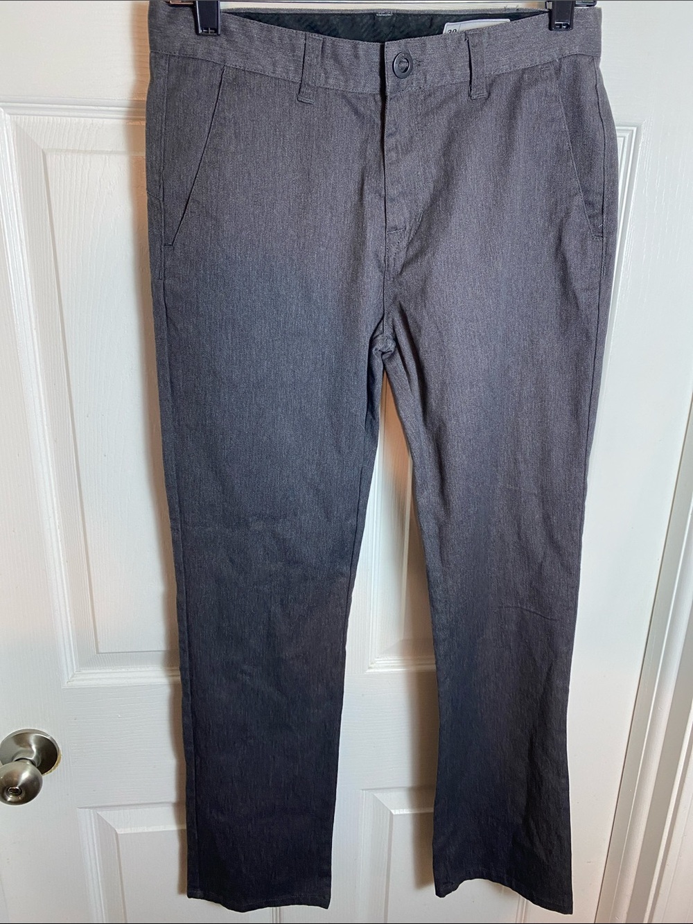 Volcom True To This Modern Stretch Straight Leg Pants in Charcoal Gray Waist 30.